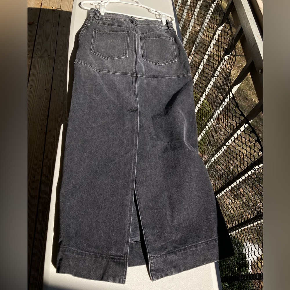ALC Hunter Skirt Black Denim Hunter Panel Maxi Skirt Made in USA Size 2 NEW - Picture 11 of 17